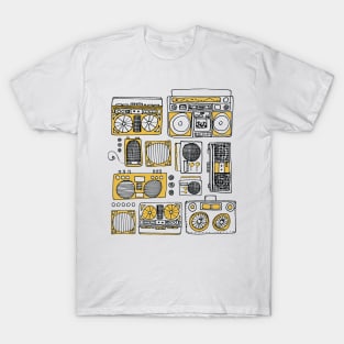 Boomboxes (Black and Yellow Ink) T-Shirt